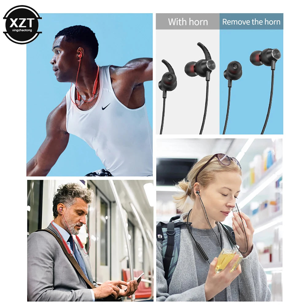 Wireless Bluetooth 5.0 Earphones Stereo Magnetic Sports Running Headset IPX5 Waterproof Sport Earbuds Noise Reduction Headphones